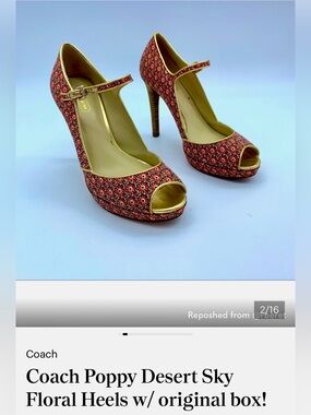 COACH BUNDLE! - Coach Poppy Desert Sky Heels & Matching Bag!
